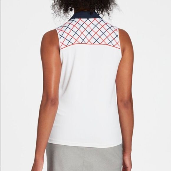 Lady Hagen Women's Windowpane Plaid Sleeveless Golf Polo - Picture 3 of 11